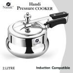 NANAK Classic 2 L Handi Induction And Gas Pressure Cooker Faster & Healthy Cooking Silver Aluminum Pressure Cookers Inner Lid Aluminium Pressure Cooker -Handi_2L_2