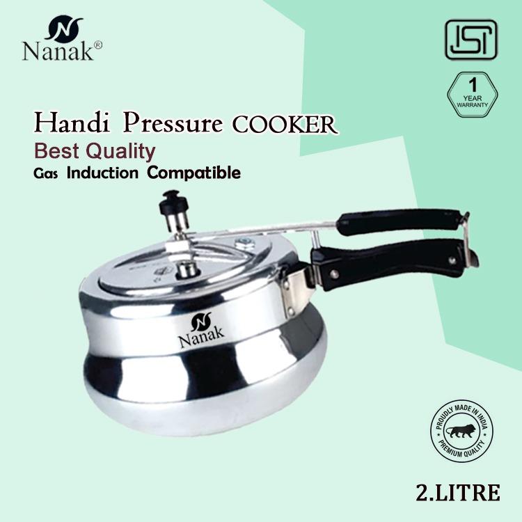 NANAK Pressure Cooker 2 L Aluminium Inner Lid Induction Bottom 2 L Induction Bottom Pressure Cooker  (Aluminium)