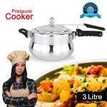 NANAK Classic 3 L Handi Induction And Gas Pressure Cooker Faster & Healthy Cooking Silver Aluminum Pressure Cookers Inner Lid Aluminium Pressure Cooker -Handi_3L_3