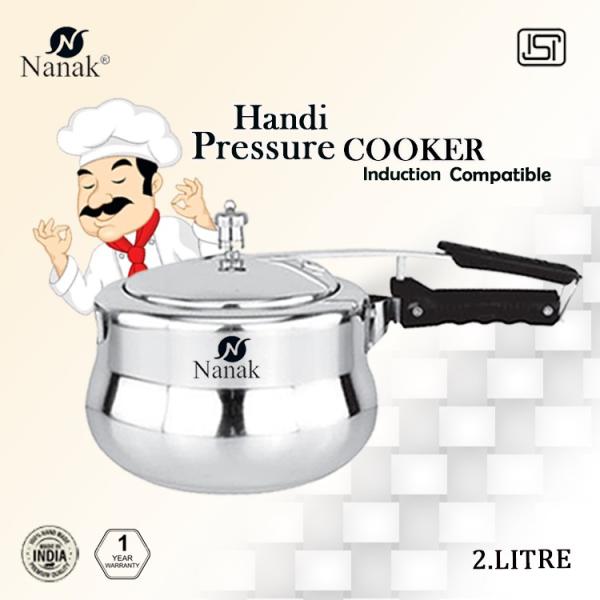 NANAK Classic 2 L Handi Induction And Gas Pressure Cooker Faster & Healthy Cooking Silver Aluminum Pressure Cookers Inner Lid Aluminium Pressure Cooker -Handi_2L_7